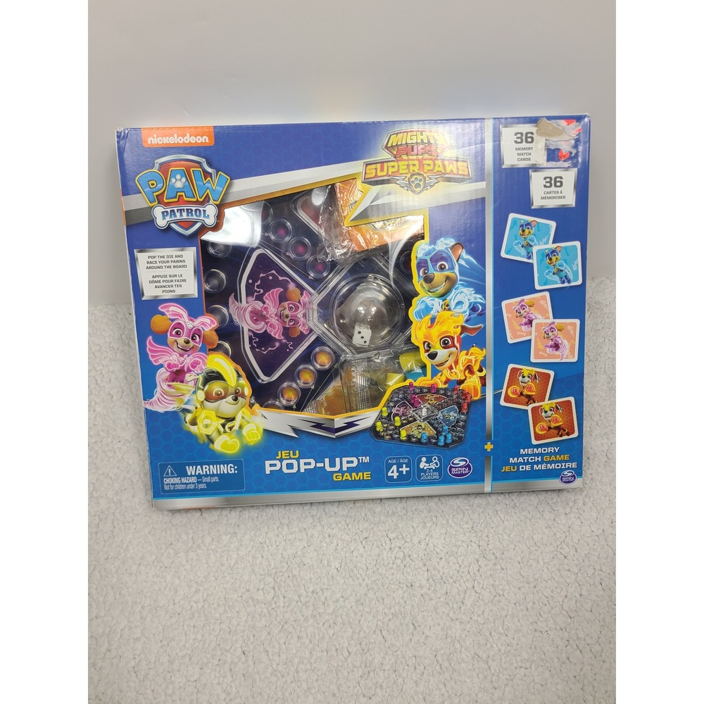 Paw Patrol Mighty Pups Super Paws Pop-Up Game and Memory Match 2-in-1 Set